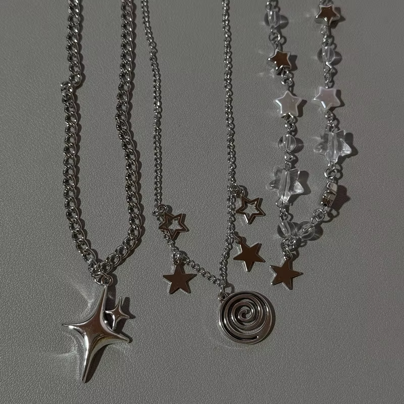 Multi-layer Star Pendant Neckl - Layered Pendant Necklace Aesthetic 评论和价格
