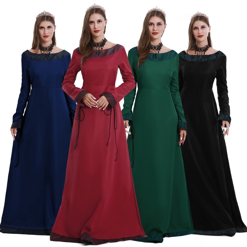 Women Medieval Long Dress V Ne - Necklaces 评论和价格