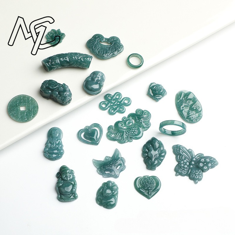 2PC Natural Blue Water Jadeite - Bracelets 评论和价格