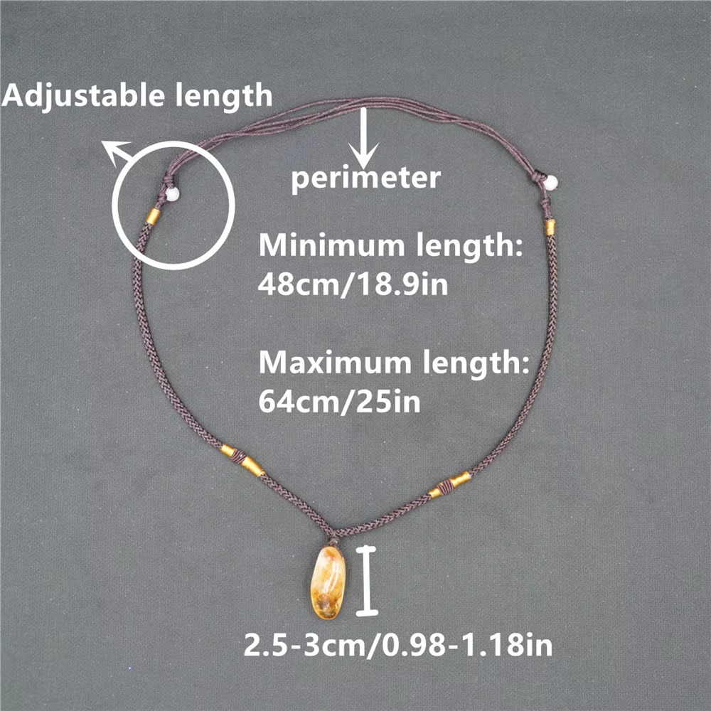 3PCS Natural Citrine Crystal P - Crystal Pendant Necklace Natural Stone 评论和价格