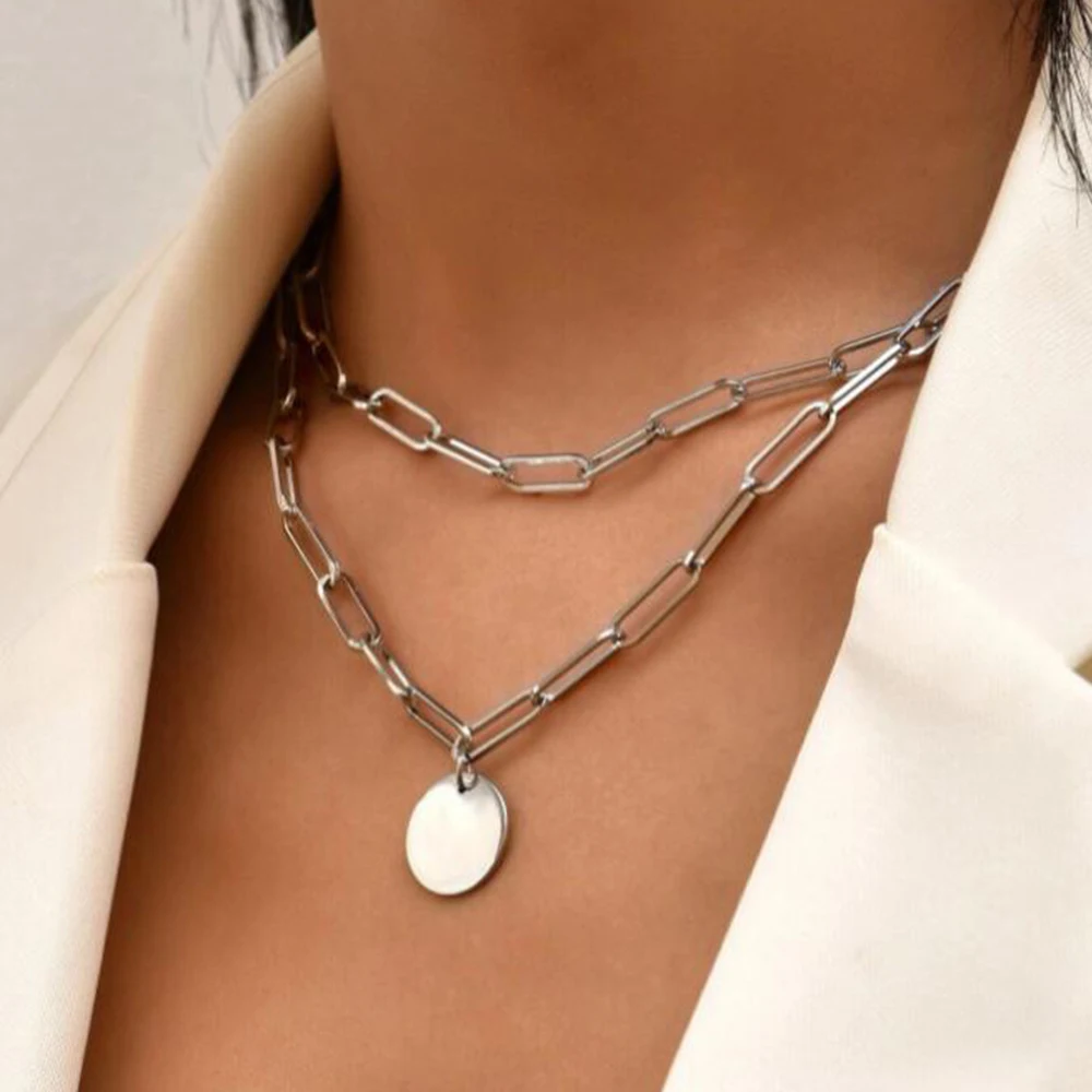 SUMENG 2024 New Fashion Vintag - Layered Pendant Necklace Aesthetic 评论和价格