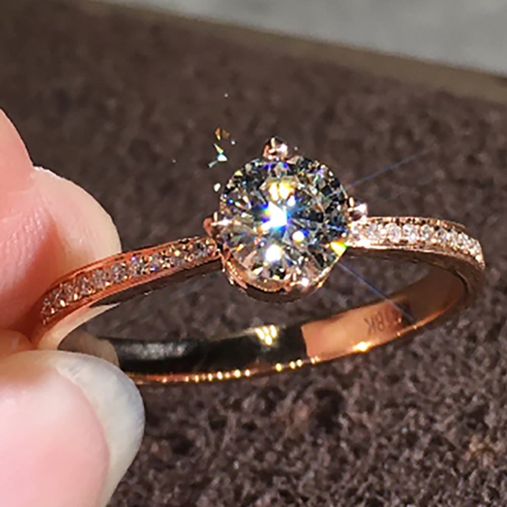 Custom Solid 10K Au417 Rose Go - Moissanite Engagement Ring 1 Carat 评论和价格